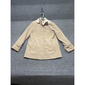 St Johns Bay Hooded Jacket Women’s Size Small Tan Long Sleeve Full Zip